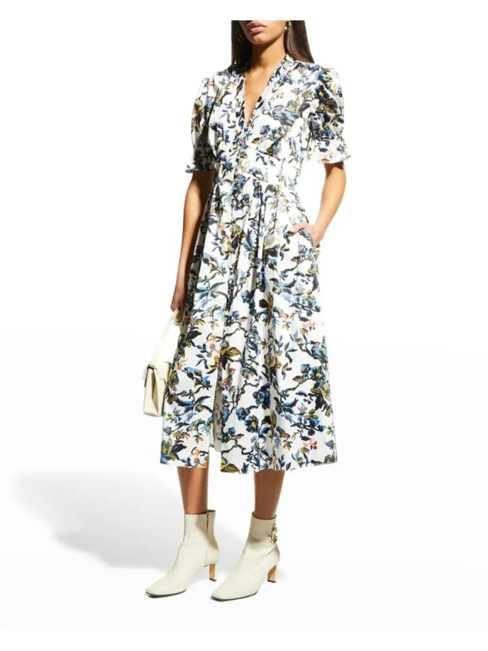 Diane von Furstenberg Floral Erica Dress in Fauna Toile Womens Aline fit and - Picture 12 of 16